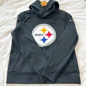 Nike Pittsburgh Steelers Logo Black Pullover Hoodie Sweatshirt Women’s Medium